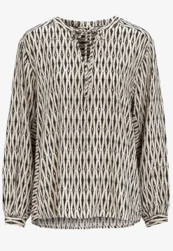 Freequent Jacquardvävd blus Svart / Beige / Mönstrad Hot