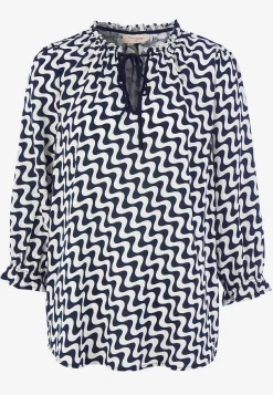 Freequent Jacquardvävd blus Vit / Blå / Mönstrad Hot