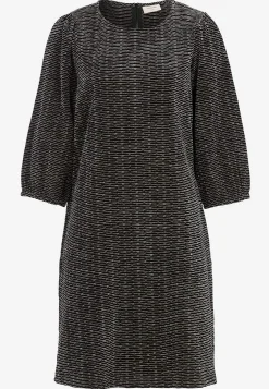 Freequent Jacquardvävd klänning med fickor Svart / Mönstrad Hot