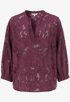 Cellbes of Sweden Jacquardvävd, skir blus Plommon New