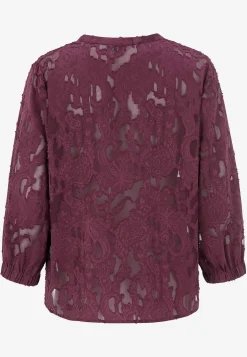 Cellbes of Sweden Jacquardvävd, skir blus Plommon New