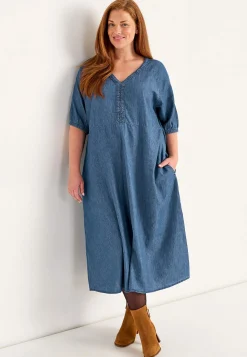 Cellbes of Sweden Jeansklänning med puffärmar Mellanblå Denim Online
