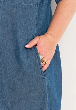 Cellbes of Sweden Jeansklänning med puffärmar Mellanblå Denim Online