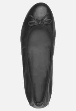 Tamaris Klassisk ballerinasko i skinn Svart Outlet