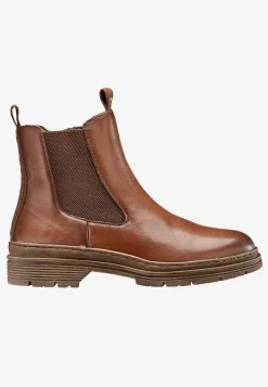 Tamaris Klassisk skinnkänga med dragkedja Brun New