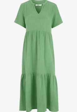 Cellbes of Sweden Klänning i krinklad bomull Ljusgrön