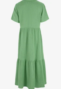 Cellbes of Sweden Klänning i krinklad bomull Ljusgrön