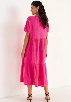 Cellbes of Sweden Klänning i krinklad bomull Online