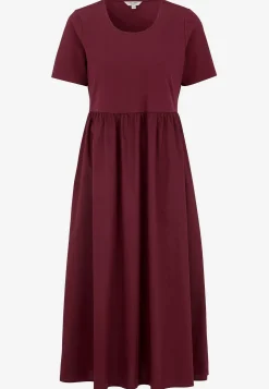 Cellbes of Sweden Klänning i poplin och trikå Vinröd Outlet