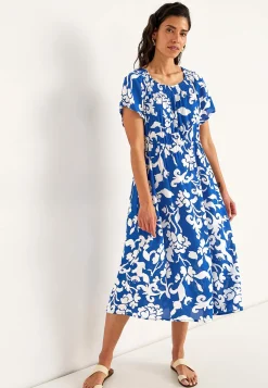 Cellbes of Sweden Klänning i viskoscrêpe Blå / Mönstrad Clearance