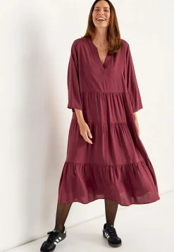Cellbes of Sweden Klänning med volanger Vinröd New