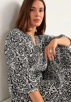 Cellbes of Sweden Klänning med volanger Beige / Svart / Mönstrad Outlet