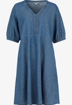Cellbes of Sweden Kort jeansklänning med puffärmar Mellanblå Denim Sale