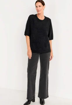 Cellbes of Sweden Kortärmad stickad tröja Svart Hot