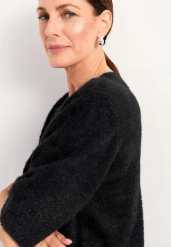 Cellbes of Sweden Kortärmad stickad tröja Svart Hot