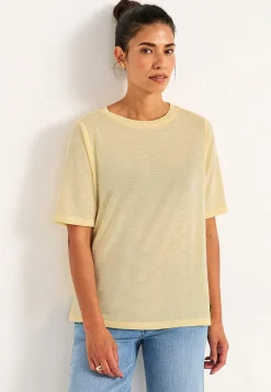 Cellbes of Sweden Kortärmad topp Ljusgul / Melerad New
