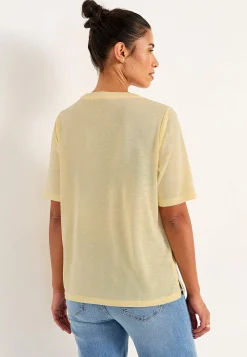 Cellbes of Sweden Kortärmad topp Ljusgul / Melerad New