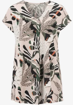 Cellbes of Sweden Kortärmad trikåtunika Beige / Mönstrad Discount