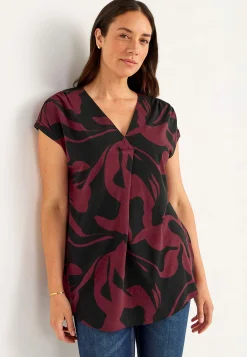 Cellbes of Sweden Kortärmad trikåtunika Svart/Vinröd/Mönstrad Online