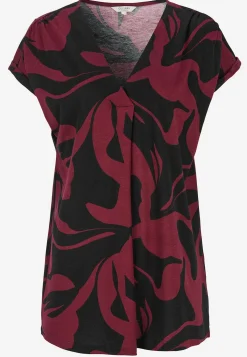 Cellbes of Sweden Kortärmad trikåtunika Svart/Vinröd/Mönstrad Online