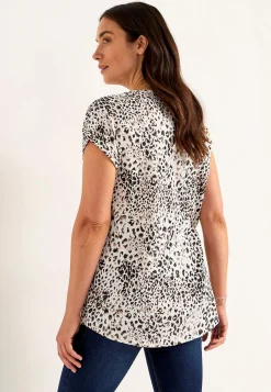 Cellbes of Sweden Kortärmad trikåtunika Beige / Leopard / Mönstrad