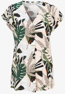 Cellbes of Sweden Kortärmad trikåtunika Beige / Leopard / Mönstrad