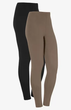 Cellbes of Sweden Leggings i bomull Fia 2-pack Nougat + Svart Sale