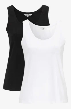 Cellbes of Sweden Linne i mjuk, ekologisk bomull 2-pack Vit + Svart Discount