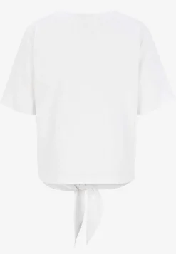 Freequent Linneblus med knytdetalj Vit Clearance