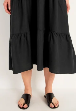 Cellbes of Sweden Linneklänning med volanger Svart Hot