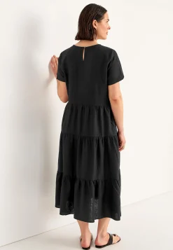 Cellbes of Sweden Linneklänning med volanger Svart Hot