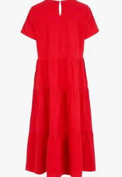 Cellbes of Sweden Linneklänning med volanger Röd Outlet