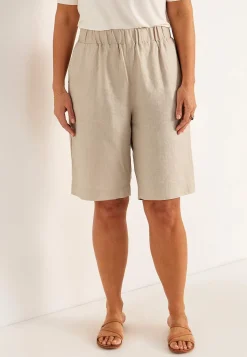 Cellbes of Sweden Linneshorts Premium med resår i midjan Beige