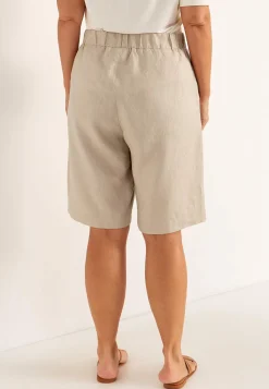 Cellbes of Sweden Linneshorts Premium med resår i midjan Beige