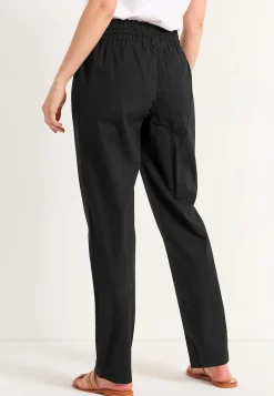 Cellbes of Sweden Lång byxa i tvättad bomull Svart Discount