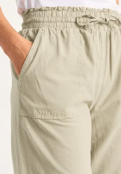 Cellbes of Sweden Lång byxa i tvättad bomull Beige Best