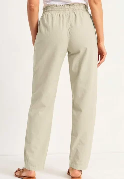 Cellbes of Sweden Lång byxa i tvättad bomull Beige Best