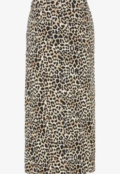 Soyaconcept Lång, leopardmönstrad twillkjol Discount