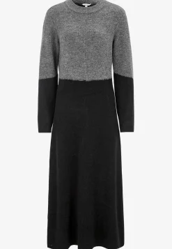 Cellbes of Sweden Lång stickad klänning Mörkgrå/Svart Sale