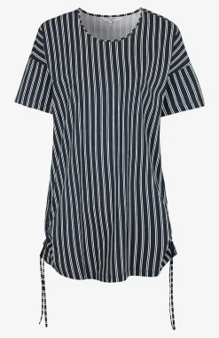 Cellbes of Sweden Lång topp med dragsko i sidorna 2-pack Marin / Randig + Marin / Enfärgad