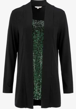 Cellbes of Sweden Långärmad 2-i-1-topp med paljetter Mörkgrön Online