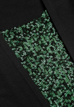 Cellbes of Sweden Långärmad 2-i-1-topp med paljetter Mörkgrön Online