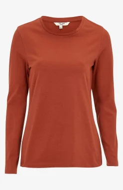 Cellbes of Sweden Långärmad trikåtopp i ekologisk bomull Rost Online