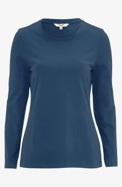 Cellbes of Sweden Långärmad trikåtopp i ekologisk bomull Mörkblå Hot