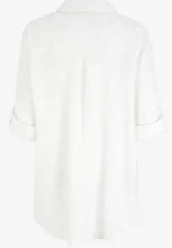 Cellbes of Sweden Långskjorta i krinklad bomull Vit