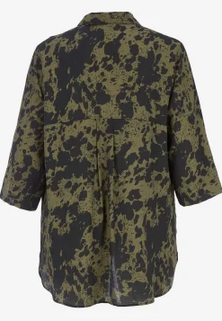 Wasabiconcept Långskjorta med crepe-kvalitet Svart / Vit / Mönstrad Sale