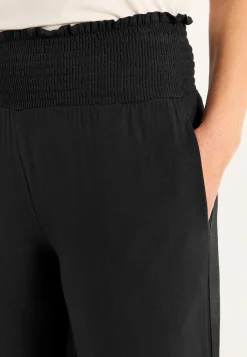 Cellbes of Sweden Mjuk trikåbyxa med smockad resårmidja Liv Svart Best