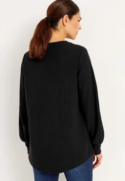 Cellbes of Sweden Mjuk trikåtröja med knappar Beata Svart Discount