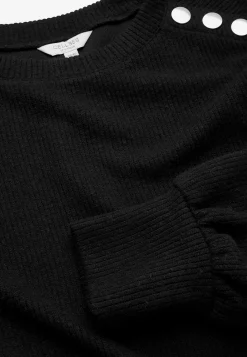 Cellbes of Sweden Mjuk trikåtröja med knappar Beata Svart Discount