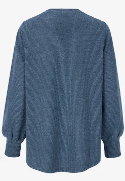 Cellbes of Sweden Mjuk trikåtröja med knappar Beata Blåmelange Online